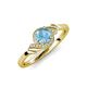4 - Oriana Signature Blue Topaz and Diamond Engagement Ring 