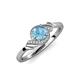 4 - Oriana Signature Blue Topaz and Diamond Engagement Ring 