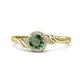 1 - Oriana Signature Diamond and Lab Created Alexandrite Engagement Ring 