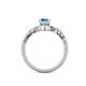 5 - Oriana Signature Blue Topaz and Diamond Engagement Ring 