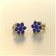 2 - Amora Blue Sapphire Flower Earrings 