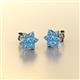 2 - Amora Blue Topaz Flower Earrings 