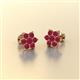 2 - Amora Ruby Flower Earrings 