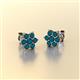 2 - Amora London Blue Topaz Flower Earrings 