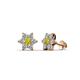 1 - Amora Yellow and White Diamond Flower Earrings 