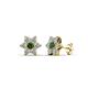 1 - Amora Diamond and Lab Created Alexandrite Flower Earrings 