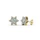 1 - Amora Aquamarine and Diamond Flower Earrings 