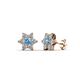 1 - Amora Blue Topaz and Diamond Flower Earrings 