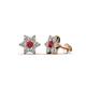 1 - Amora Ruby and Diamond Flower Earrings 