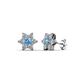 Amora Blue Topaz and Lab Grown Diamond Flower Earrings 