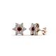 1 - Amora Red Garnet and Lab Grown Diamond Flower Earrings 