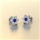 2 - Amora Blue Sapphire and Diamond Flower Earrings 