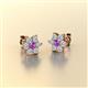 Amora Amethyst and Diamond Flower Earrings 