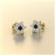 Amora Black and White Diamond Flower Earrings 