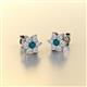 2 - Amora London Blue Topaz and Diamond Flower Earrings 