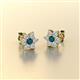 Amora London Blue Topaz and Diamond Flower Earrings 
