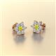 2 - Amora Yellow and White Diamond Flower Earrings 