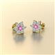 2 - Amora Pink Sapphire and Diamond Flower Earrings 