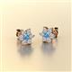 2 - Amora Blue Topaz and Diamond Flower Earrings 