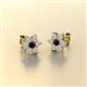 2 - Amora Red Garnet and Diamond Flower Earrings 