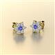 Amora Tanzanite and Lab Grown Diamond Flower Earrings 