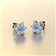 2 - Amora Blue Topaz and Lab Grown Diamond Flower Earrings 