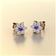 Amora Iolite and Lab Grown Diamond Flower Earrings 
