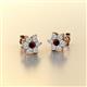 2 - Amora Red Garnet and Lab Grown Diamond Flower Earrings 
