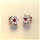 2 - Amora Ruby and Lab Grown Diamond Flower Earrings 