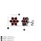3 - Amora Red Garnet Flower Earrings 