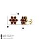 3 - Amora Red Garnet Flower Earrings 