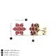 3 - Amora Rhodolite Garnet Flower Earrings 
