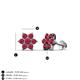 3 - Amora Ruby Flower Earrings 