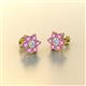 Amora Diamond and Pink Sapphire Flower Earrings 