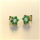 2 - Amora Diamond and Green Garnet Flower Earrings 