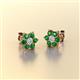 Amora Diamond and Green Garnet Flower Earrings 