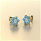 2 - Amora Diamond and Blue Topaz Flower Earrings 