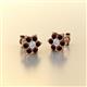2 - Amora Diamond and Red Garnet Flower Earrings 