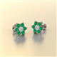 2 - Amora Diamond and Emerald Flower Earrings 