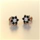 Amora Black and White Black Diamond Flower Earrings 