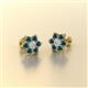 Amora Blue and White Blue Diamond Flower Earrings 