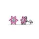 1 - Amora Diamond and Pink Sapphire Flower Earrings 