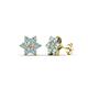 1 - Amora Diamond and Aquamarine Flower Earrings 