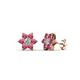 1 - Amora Diamond and Pink Tourmaline Flower Earrings 