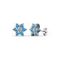 1 - Amora Diamond and Blue Topaz Flower Earrings 