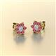 2 - Amora Diamond and Rhodolite Garnet Flower Earrings 
