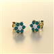 2 - Amora Diamond and London Blue Topaz Flower Earrings 