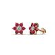 1 - Amora Diamond and Ruby Flower Earrings 