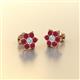 2 - Amora Diamond and Ruby Flower Earrings 
