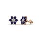 1 - Amora Lab Grown Diamond and Blue Sapphire Flower Earrings 